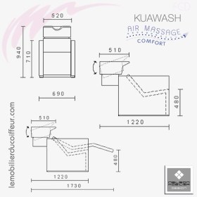 BACS DE LAVAGE - KUAWASH Dimensions Nelson Mobilier