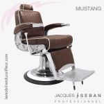 Mustang fauteuil barbier marron vieilli J.SEBAN