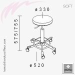 SOFT (Dimensions) | Tabouret de coiffeur | NELSON mobilier
