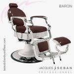 Baron fauteuil barbier marron vieilli J.SEBAN