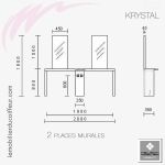 KRYSYAL Murale 2P (Dimensions) | Coiffeuse | NELSON Mobilier