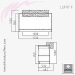 LUMY II Max (Dimensions) | Meuble de caisse | Nelson mobilier